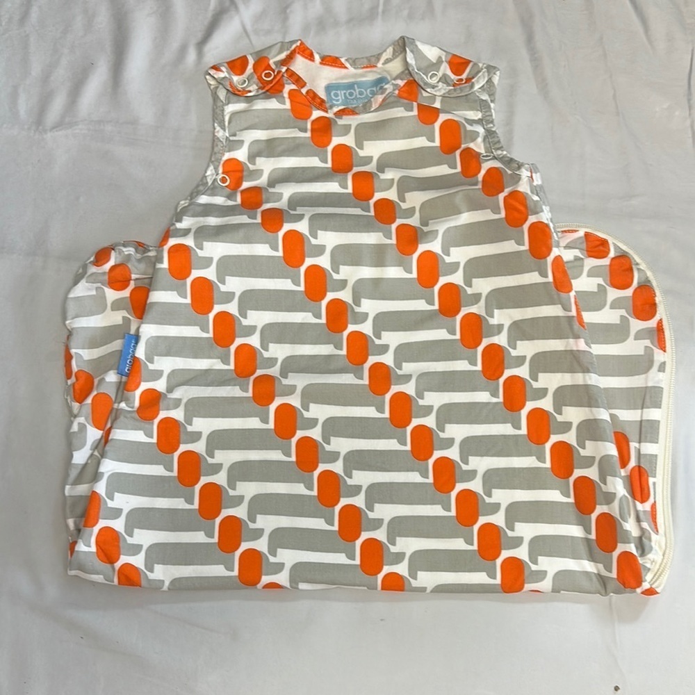 🐥 Grobag Baby Sleep Sack with Orange and Gray Design